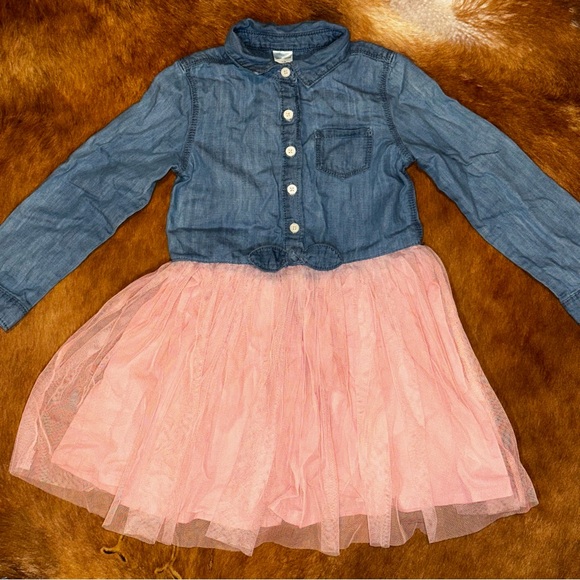 Overalls and jean dress /w tulle - Size 4T - Picture 2 of 4